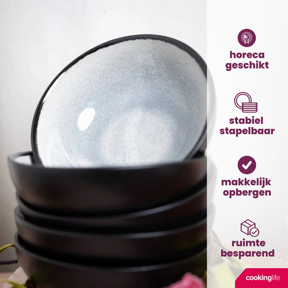 Cookinglife Soepkommen / Kommen Nola Warm Grey ø 14 cm - 6 stuks