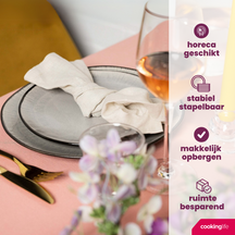 Cookinglife Serviesset Nola Warm Grey 18-delig / 6 personen - 6 dinerborden, 6 ontbijtborden en 6 kommen