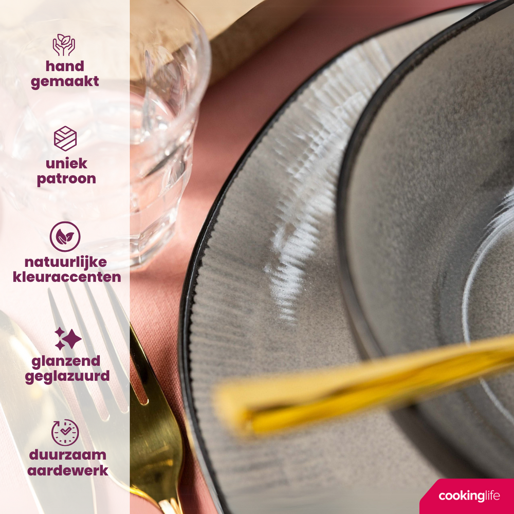 Cookinglife Soepkommen / Kommen Nola Warm Grey ø 14 cm - 6 stuks