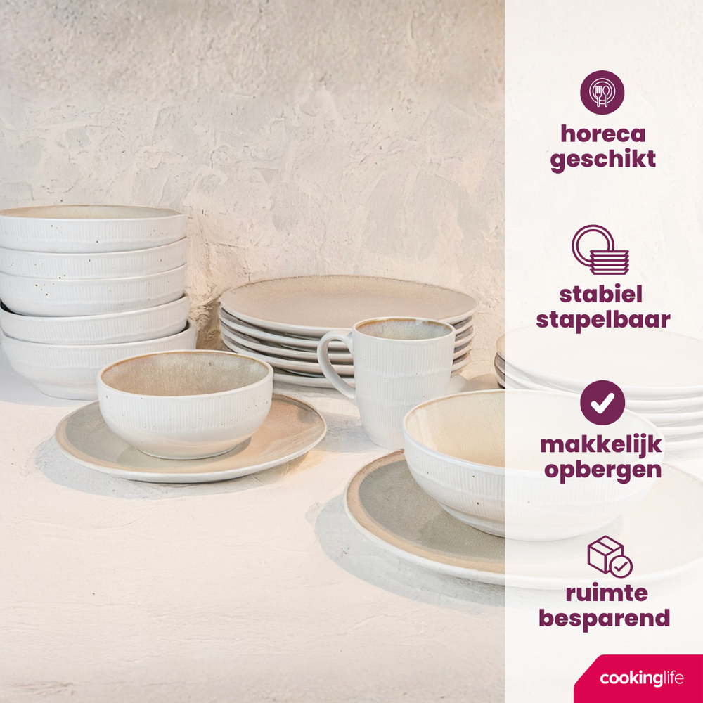 Cookinglife Soepkommen / Kommen Nola Sand ø 17 cm - 6 Stuks
