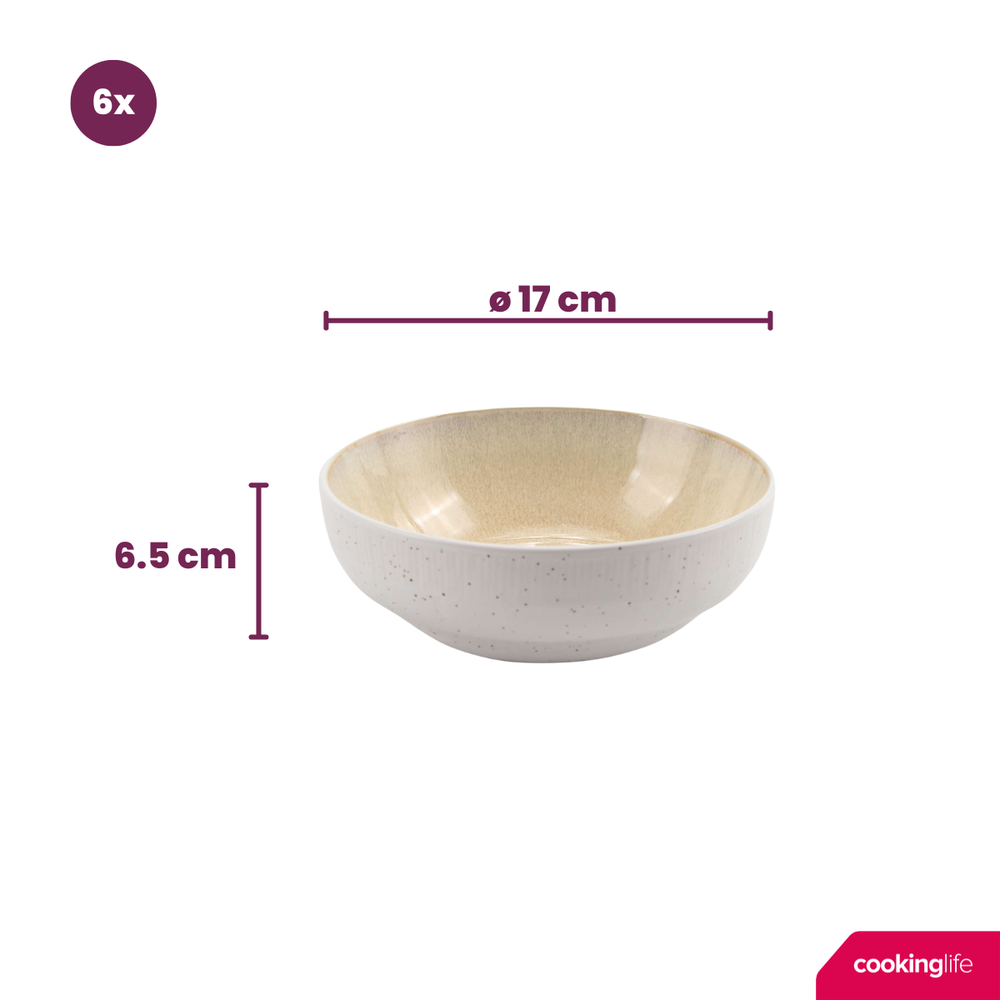 Cookinglife Soepkommen / Kommen Nola Sand ø 17 cm - 6 Stuks
