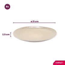 Cookinglife Ontbijtborden / Dessertborden Nola Sand ø 21 cm - 6 Stuks