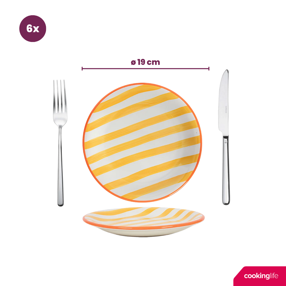 Cookinglife Serviesset Summer Vibes 18-delig / 6 personen - 6 dinerborden, 6 ontbijtborden en 6 diepe borden
