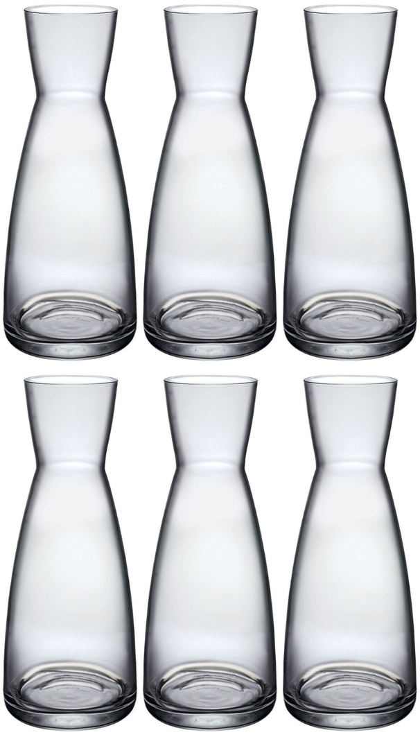 Bormioli Rocco Karaffen / Waterkaraffen Ypsilon - Transparant - 1 liter - 6 stuks