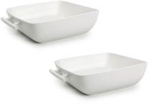 BonBistro Ovenschalen Yong Squito - Wit - 19 x 19 x 6 cm / 1.4 Liter - 2 stuks