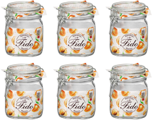 Bormioli Rocco Weckpot Fido - 10 x 10 cm / 750 ml - vierkant - 6 stuks