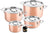 DUCQ Pannenset - Kookpan ø 18, 20, 20 cm & Steelpan ø 16 cm + Deksels - Inductie - Koper - 4 Delig