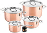 DUCQ Pannenset - Kookpan ø 18, 20, 20 cm & Steelpan ø 16 cm + Deksels - Inductie - Koper - 4 Delig