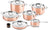 DUCQ Pannenset Koper 6-Delig - Kookpan ø 20, 20, 24 cm & Steelpan ø 16 cm & Braadpan ø 28 cm & Koekenpan ø 26 cm + Deksels