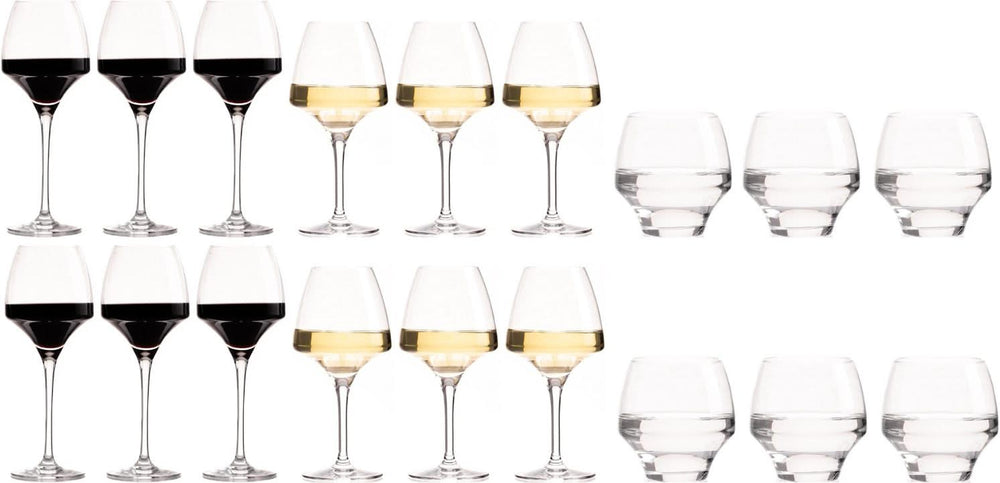 Chef & Sommelier Wijnglazenset Open Up (Rode wijnglazen & Witte wijnglazen & Waterglazen) - 18-delige set - 6 rode wijnglazen, 6 witte wijnglazen en 6 waterglazen