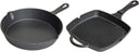 Blackwell Pannenset Gietijzer 2-Delig Koekenpan ø 25 cm & Grillpan 23 x 23 cm - geschikt voor alle warmtebronnen - zonder anti-aanbaklaag