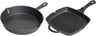 Blackwell Pannenset Gietijzer 2-Delig Koekenpan ø 25 cm & Grillpan 23 x 23 cm - geschikt voor alle warmtebronnen - zonder anti-aanbaklaag