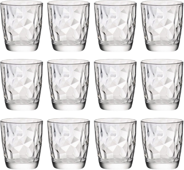 Bormioli Rocco Glazenset - Waterglazen - Transparant - Diamond - 300 ml - 12 stuks