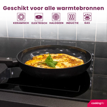 Cookinglife Koekenpan Black Cera - ø 24 cm - keramische anti-aanbaklaag