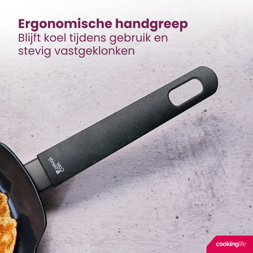 Cookinglife Koekenpan Black Cera - ø 24 cm - keramische anti-aanbaklaag
