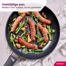 Cookinglife Koekenpan Black Cera - ø 24 cm - keramische anti-aanbaklaag
