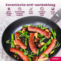 Cookinglife Koekenpan Black Cera - ø 24 cm - keramische anti-aanbaklaag