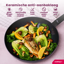 Cookinglife Koekenpan Black Cera - ø 28 cm - keramische anti-aanbaklaag