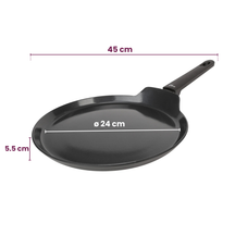 Cookinglife Pannenkoekenpan Black Cera Zwart ø 24 cm - geschikt voor alle warmtebronnen - keramische anti-aanbaklaag