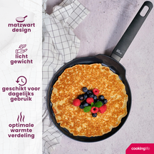 Cookinglife Pannenkoekenpan Black Cera Zwart ø 24 cm - geschikt voor alle warmtebronnen - keramische anti-aanbaklaag