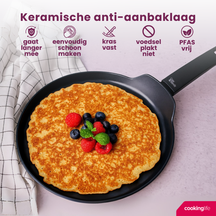 Cookinglife Pannenkoekenpan Black Cera Zwart ø 24 cm - geschikt voor alle warmtebronnen - keramische anti-aanbaklaag