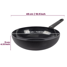 Cookinglife Wokpan Black Cera ø 28 cm - keramische anti-aanbaklaag