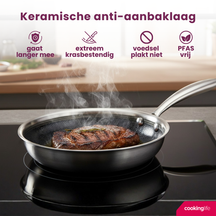 Cookinglife Koekenpan HexaCook - Hybride Pan ø 20 cm - NON STICK - geschikt voor alle warmtebronnen - keramische anti-aanbaklaag