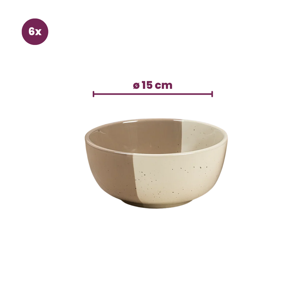 Cookinglife Soepkommen / Kommen Leem ø 15 cm - 6 Stuks