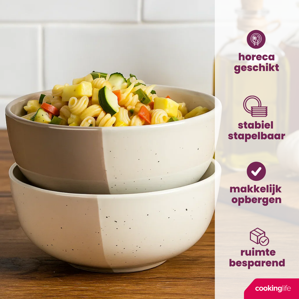 Cookinglife Soepkommen / Kommen Leem ø 15 cm - 6 Stuks