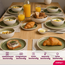 Cookinglife Ontbijtborden / Dessertborden Mos Groen ø 21 cm - 6 Stuks