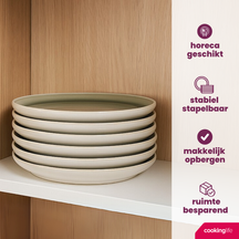 Cookinglife Ontbijtborden / Dessertborden Mos Groen ø 21 cm - 6 Stuks