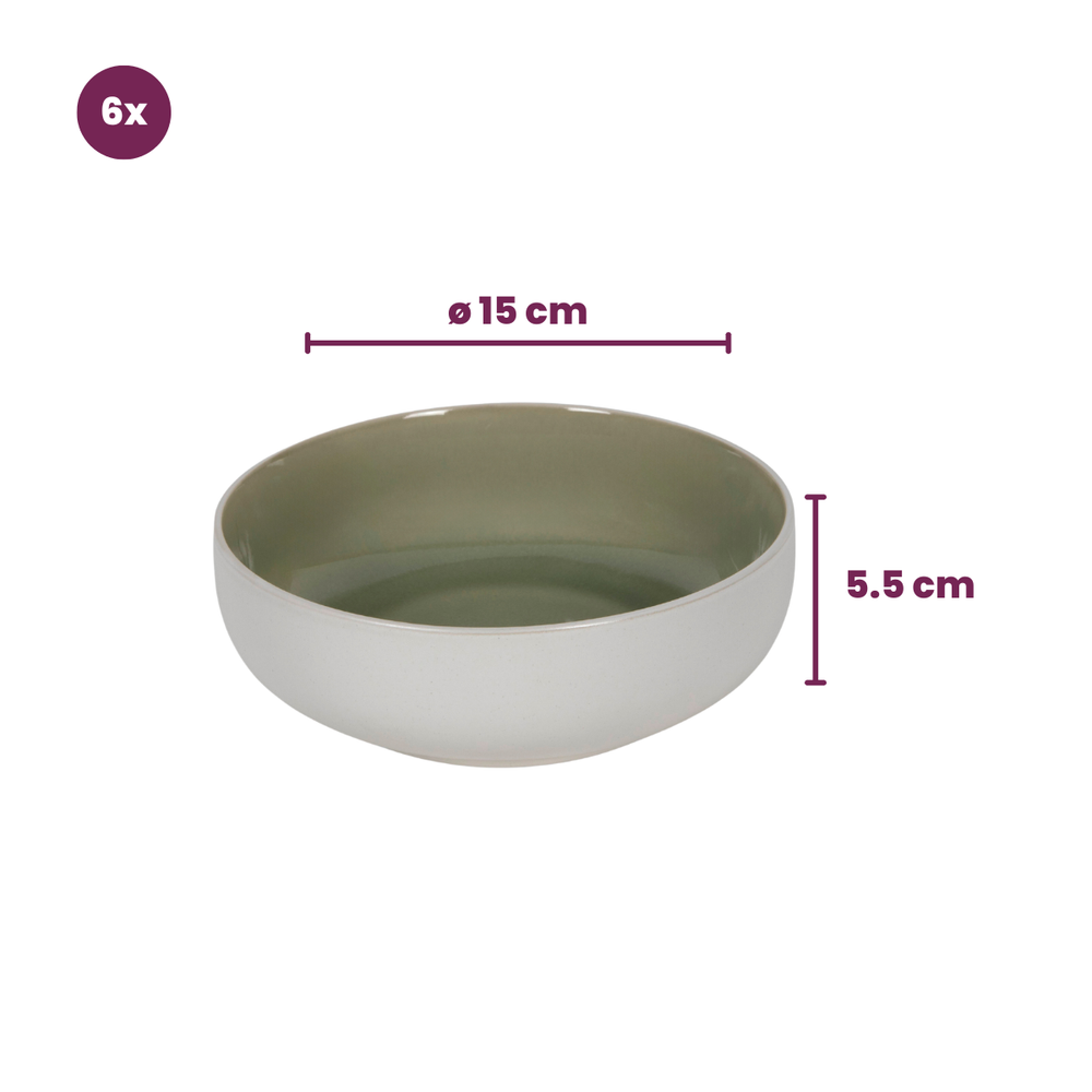 Cookinglife Soepkommen / Kommen Mos groen ø 16,5 cm - 6 Stuks