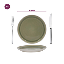 Cookinglife Ontbijtborden / Dessertborden Mos Groen ø 21 cm - 6 Stuks