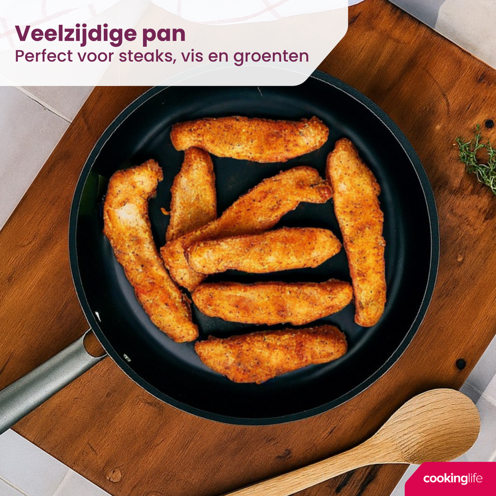 Cookinglife Koekenpan ProForge ø 24 cm - geschikt voor alle warmtebronnen - keramische anti-aanbaklaag