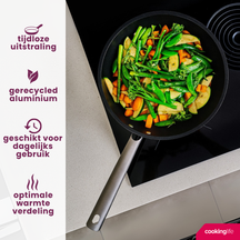 Cookinglife Wokpan ProForge ø 28 cm - geschikt voor alle warmtebronnen - keramische anti-aanbaklaag