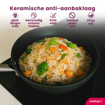 Cookinglife Wokpan ProForge ø 28 cm - geschikt voor alle warmtebronnen - keramische anti-aanbaklaag