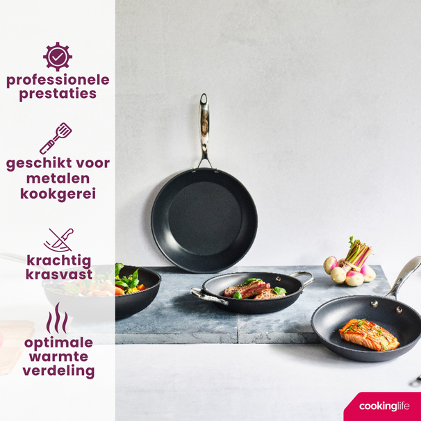 Cookinglife Koekenpannenset Revolt 2-Delig ø 24 & 28 cm - geschikt voor alle warmtebronnen - keramische anti-aanbaklaag