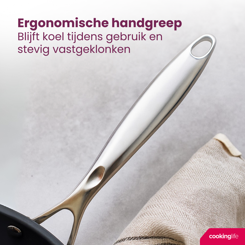 Cookinglife Koekenpan Revolt ø 28 cm - geschikt voor alle warmtebronnen - keramische anti-aanbaklaag