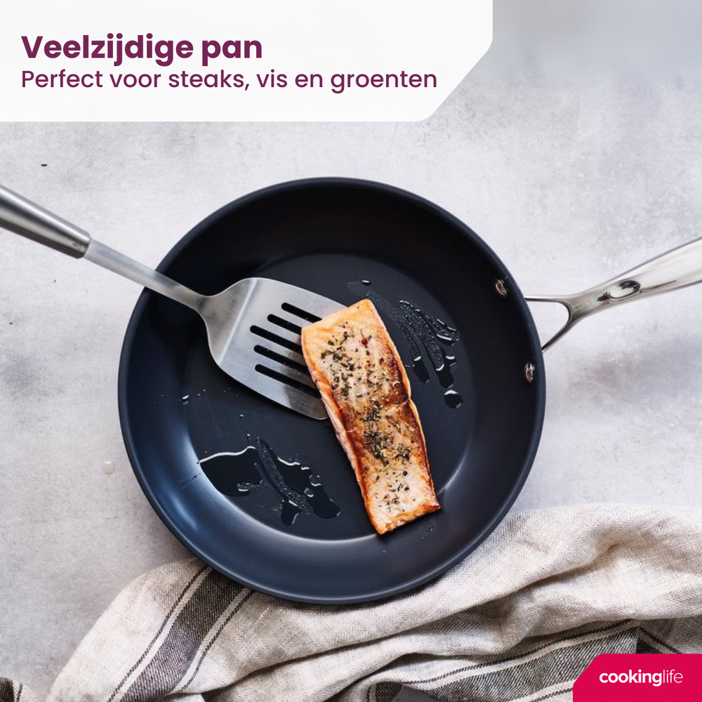 Cookinglife Koekenpan Revolt ø 28 cm - geschikt voor alle warmtebronnen - keramische anti-aanbaklaag