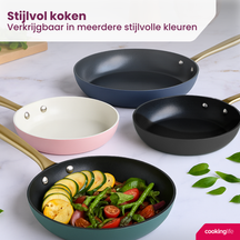 Cookinglife Koekenpannenset Style Zwart 2-Delig ø 24 & 28 cm - geschikt voor alle warmtebronnen - keramische anti-aanbaklaag
