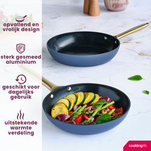 Cookinglife Koekenpannenset Style Blauw 2-Delig ø 24 & 28 cm - geschikt voor alle warmtebronnen - keramische anti-aanbaklaag