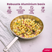 Cookinglife Koekenpannenset Superior Triply RVS 3-delig - ø 20, 24 & 28 cm - geschikt voor alle warmtebronnen - zonder anti-aanbaklaag