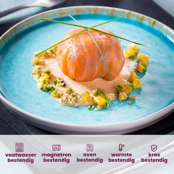 Cosy & Trendy Serviesset Laguna Azzurro 24-delig / 6 personen - 6 dinerborden, 6 bekers, 6 ontbijtborden en 6 schaaltjes
