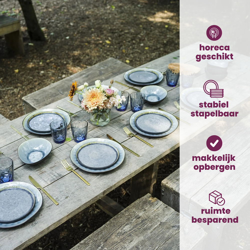 Cosy & Trendy Koffiekopjes Laguna Blue Grey 230 ml - 4 Stuks