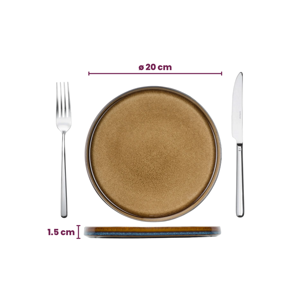 Cosy & Trendy Serviesset Quintana Amber 18-delig / 6 personen - 6 dinerborden, 6 diepe borden en 6 ontbijtborden