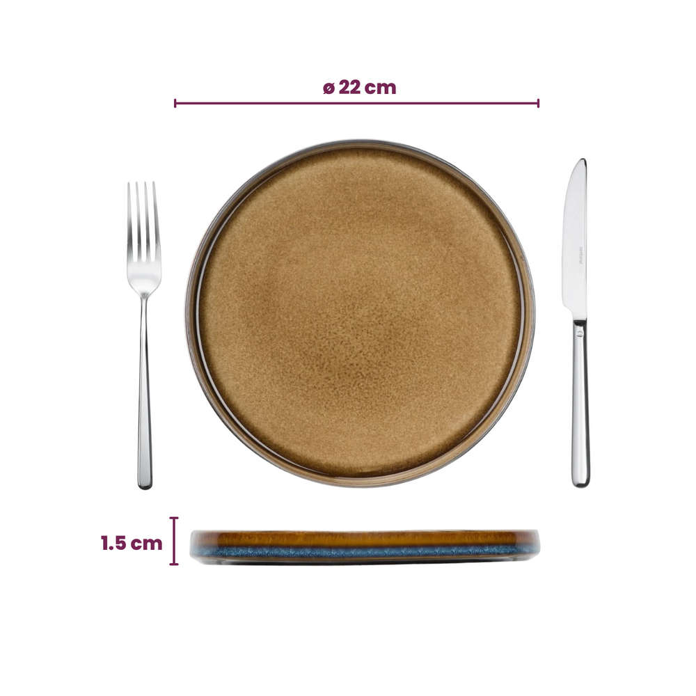 Cosy & Trendy Ontbijtborden / Dessertborden - Quintana Amber ø 22 cm - 4 Stuks