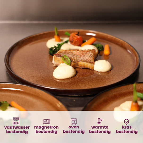Cosy & Trendy Serviesset Quintana Amber 18-delig / 6 personen - 6 dinerborden, 6 diepe borden en 6 ontbijtborden