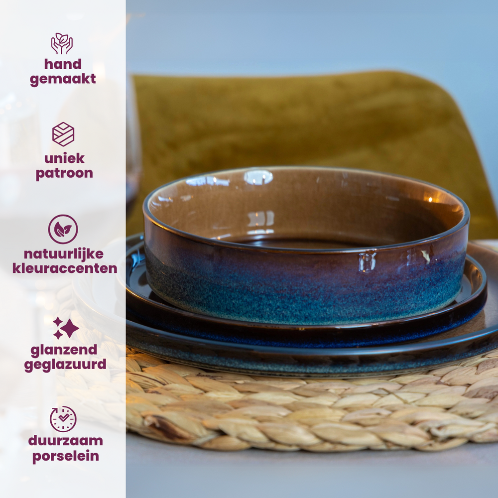 Cosy & Trendy Diepe Borden / Pastaborden - Quintana Amber ø 20 cm / H 5.2 cm - 4 Stuks