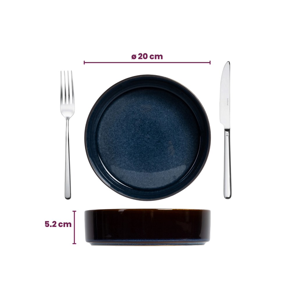 Cosy & Trendy Serviesset Quintana Blue 18-delig / 6 personen - 6 dinerborden, 6 diepe borden en 6 ontbijtborden