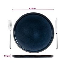 Cosy & Trendy Dinerborden Quintana Blue ø 28 cm - 4 Stuks